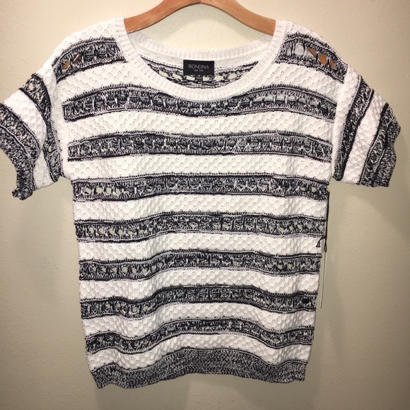 Rondina Tops - NWT RONDINA New York Short Sleeve Top Sweater Med